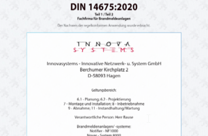 Beispielarbeit von INNOVASYSTEMS GmbH - veröffentlicht auf Elektriker.org